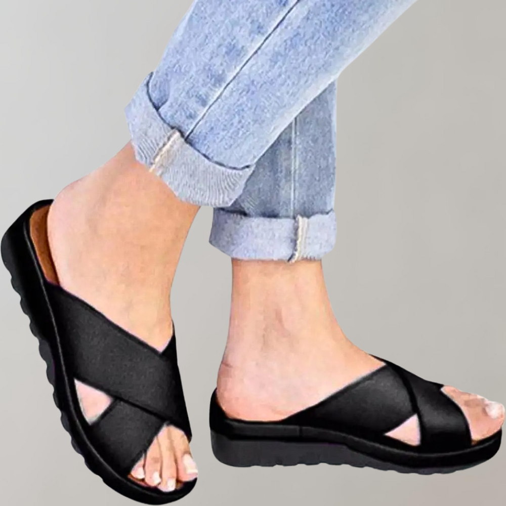 Verona | Comfortabele zomersandalen voor dames – lichte instap platte strandsandalen