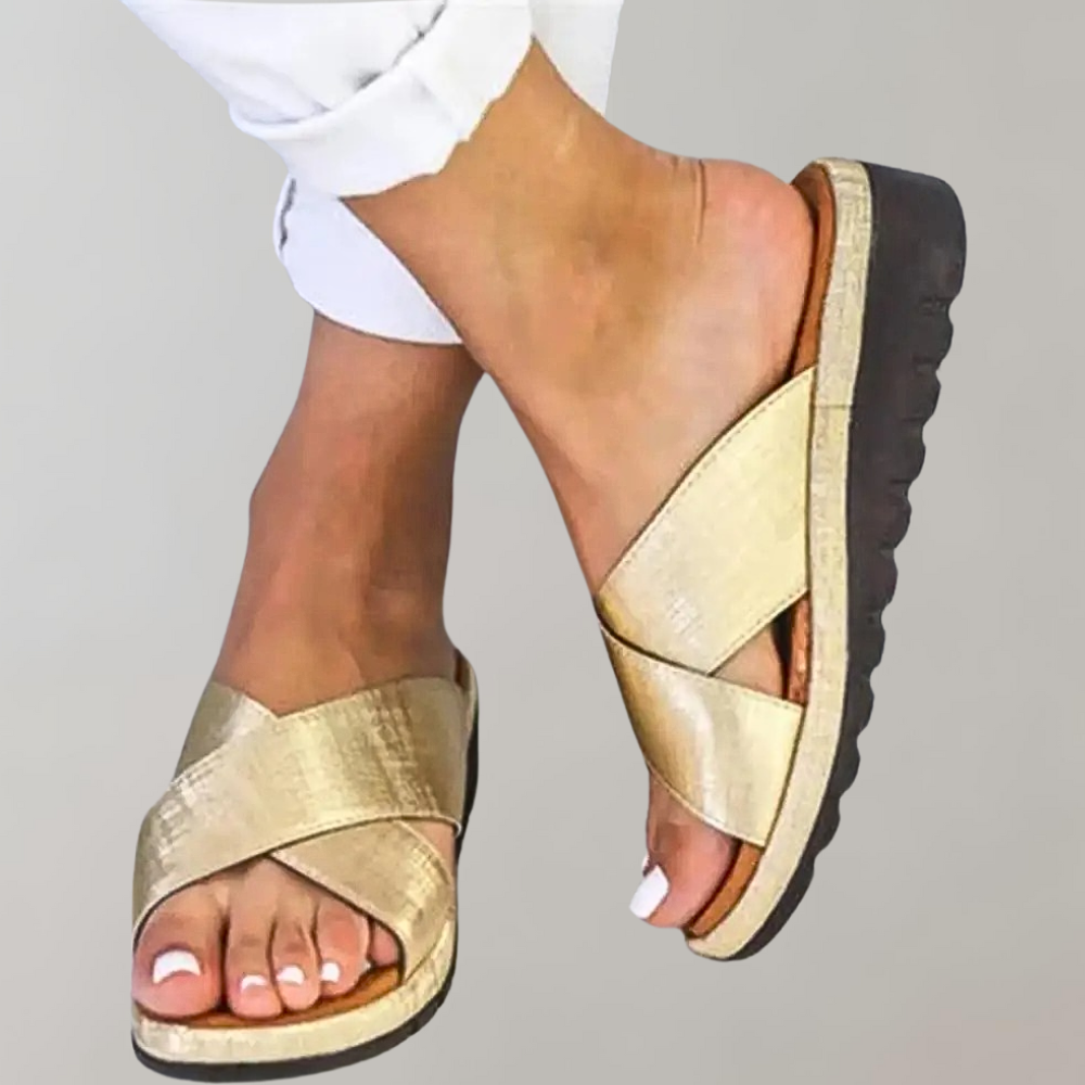 Verona | Comfortabele zomersandalen voor dames – lichte instap platte strandsandalen