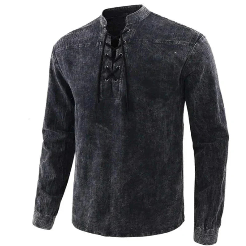 Mylo | Heren casual V-hals shirt – slim fit T-shirt van katoenmix met korte mouwen