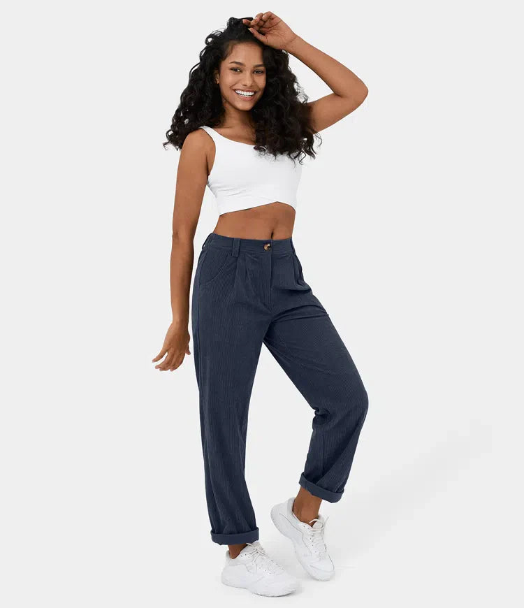 Judita | Damen-Cordhose mit hohem Bund – bequem, stylisch und vielseitig