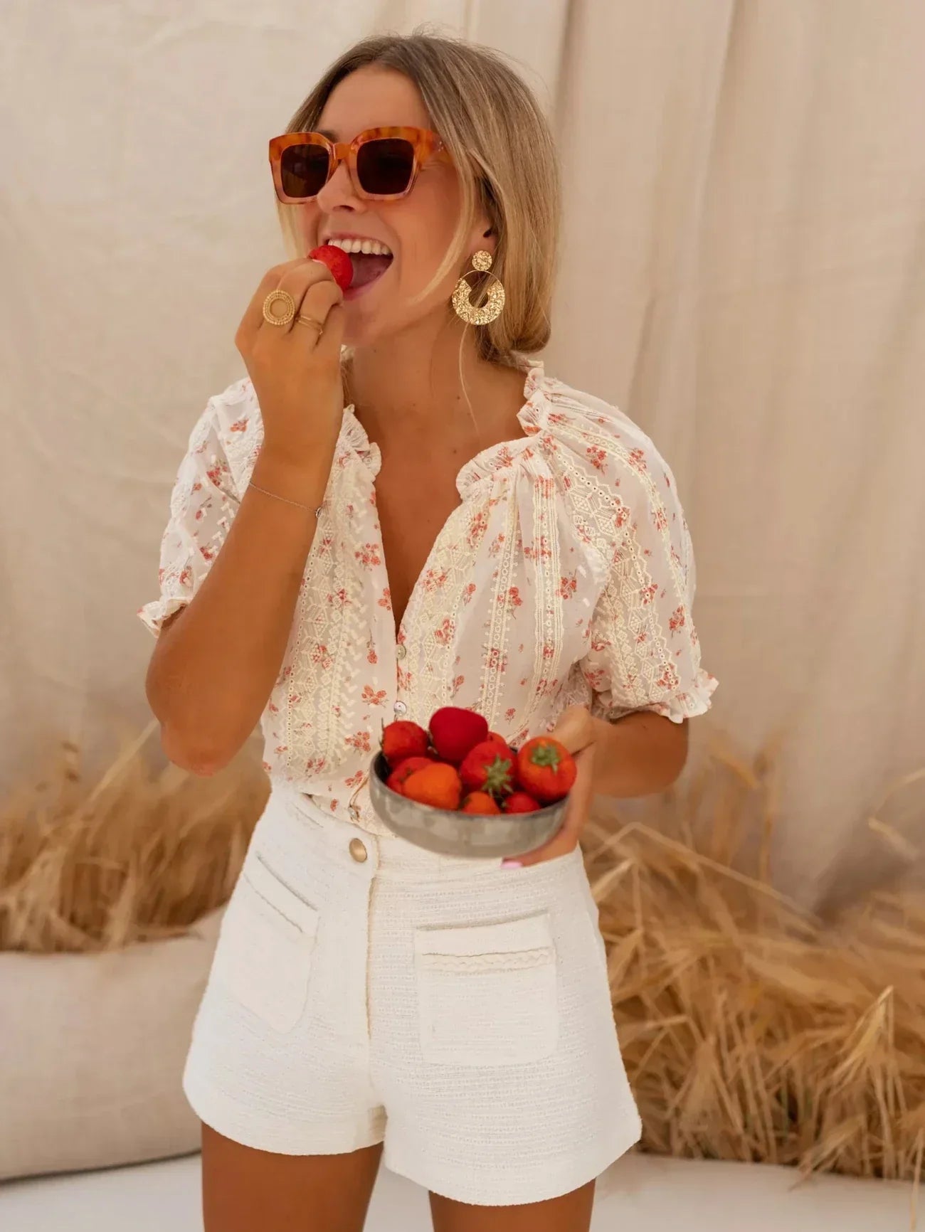 Velinaes | Bloemenblouse voor dames – Elegante zomertop met print – Lichtgewicht casual shirt