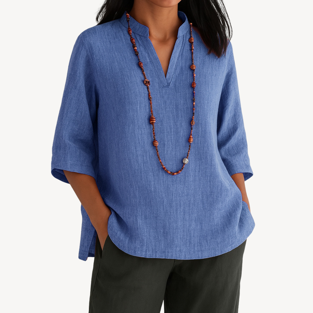 Quinelle | Casual linnen blouse voor dames – Lichtgewicht zomertop met relaxte pasvorm