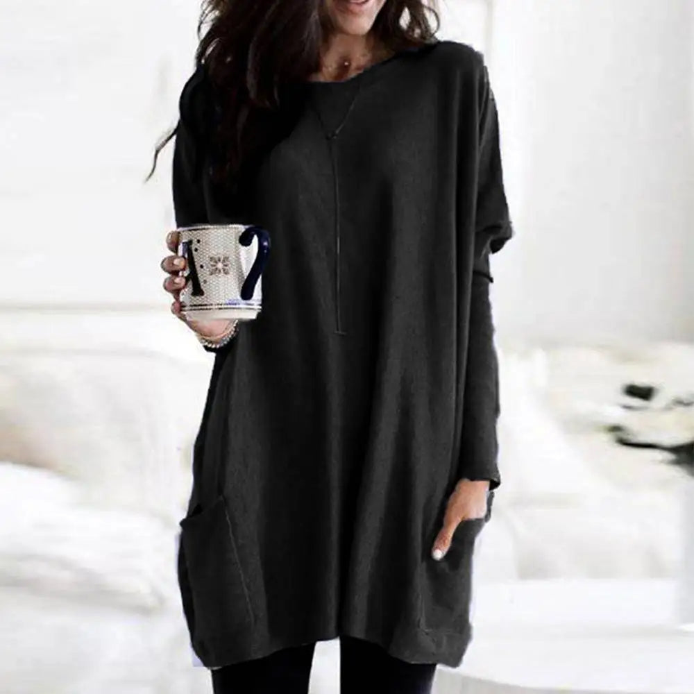Julietta | Oversize-Damenpullover aus weichem Baumwollmischgewebe mit Taschen – lässig und bequem