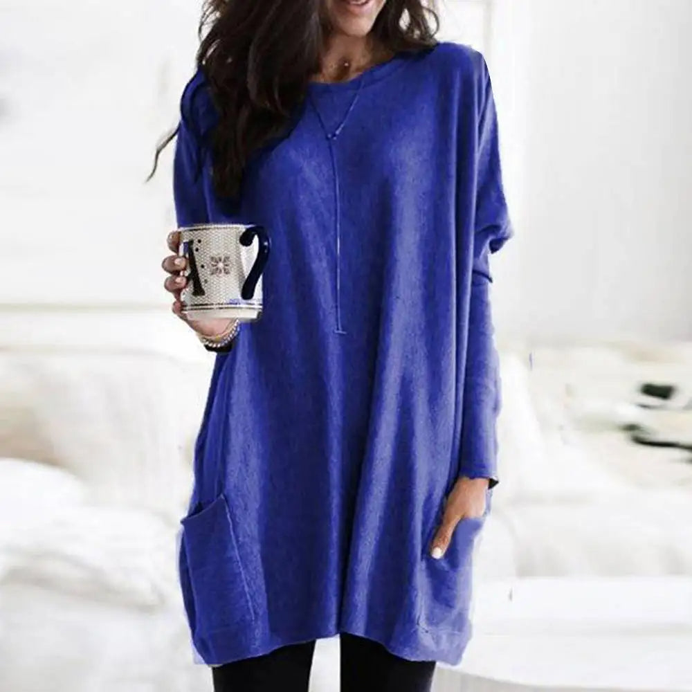 Julietta | Oversize-Damenpullover aus weichem Baumwollmischgewebe mit Taschen – lässig und bequem