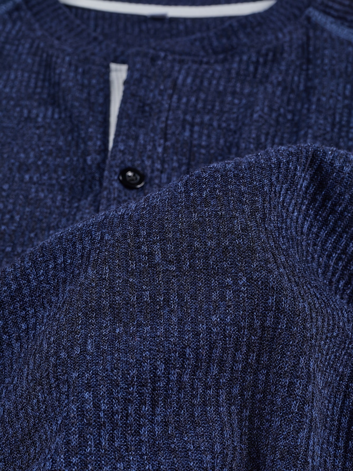 Mauritz | Chemise Henley décontractée en maille pour homme – manches longues, coupe raglan, fermeture boutonnée, idéale pour l'automne