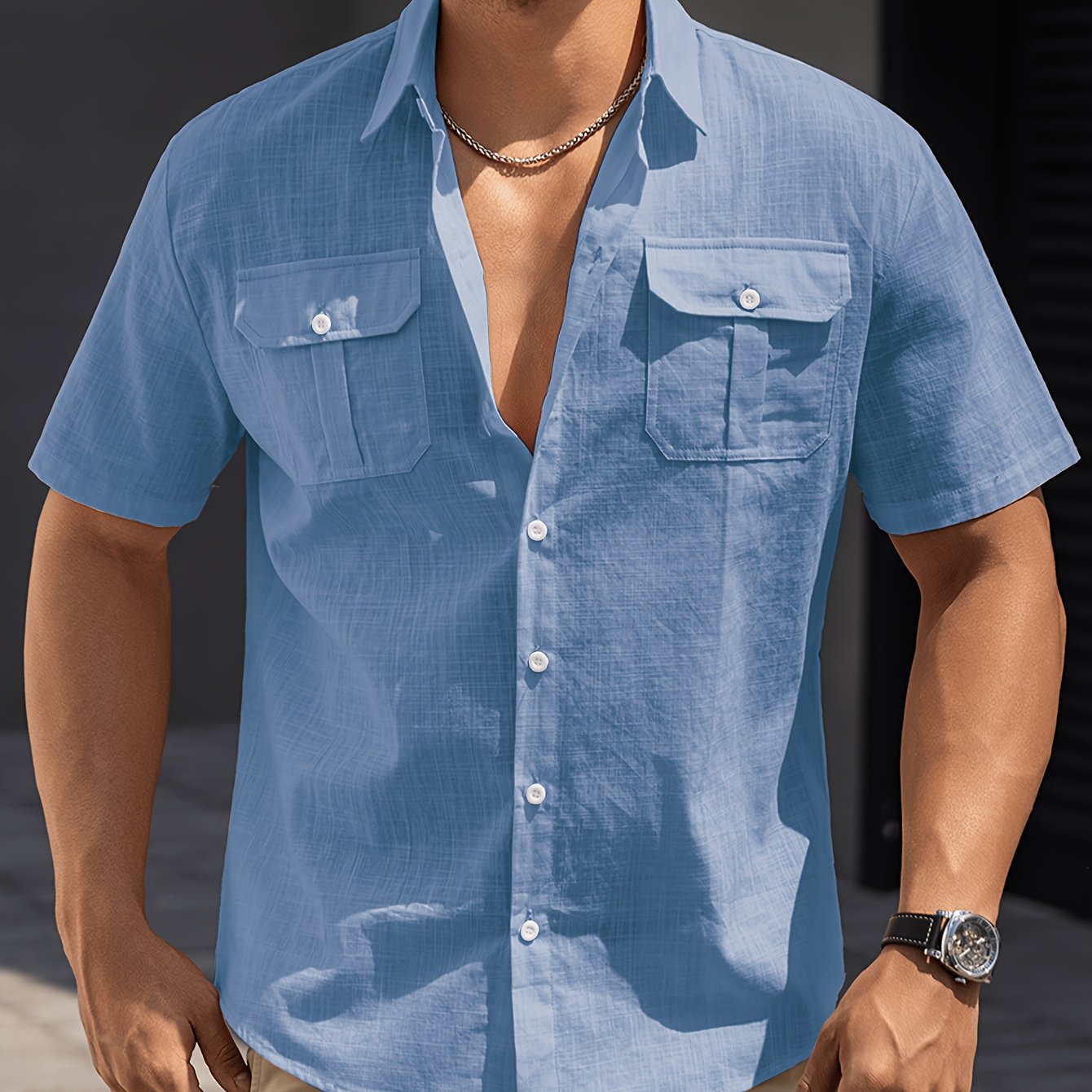 Bennett | Korte mouwen overhemd voor heren – ademend lichtgewicht casual strandshirt voor de zomer