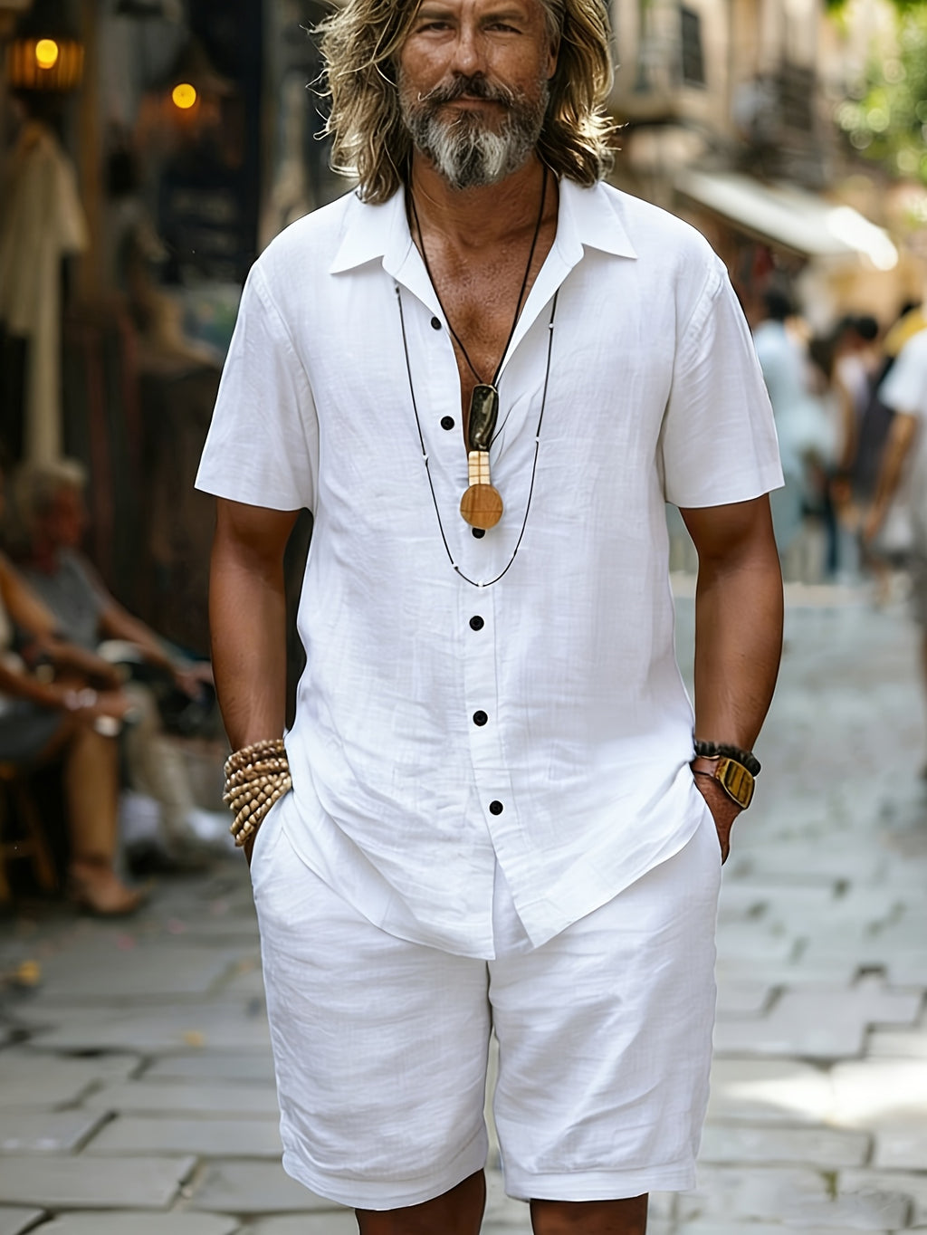 Brent | 2-delige set met casual overhemd en korte broek voor heren – Ademende, lichtgewicht zomerkleding