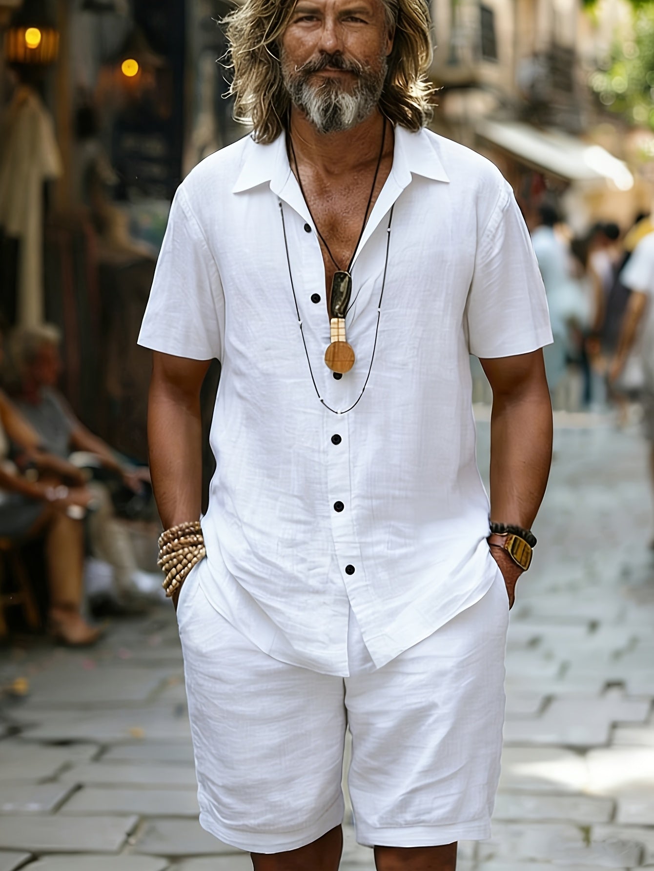 Brent | 2-delige set met casual overhemd en korte broek voor heren – Ademende, lichtgewicht zomerkleding