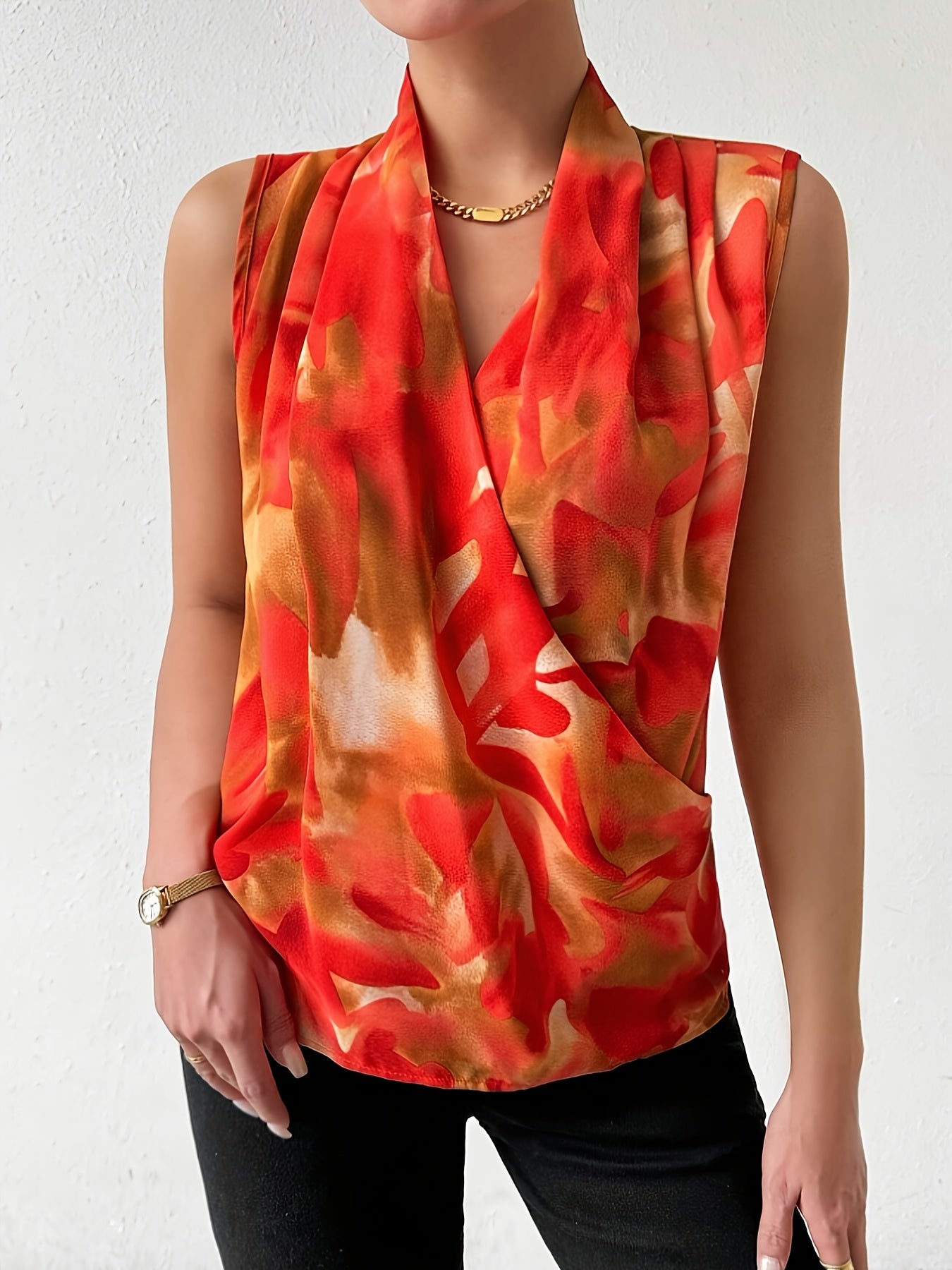 Litha | Damesvest met print – Mouwloze, casual zomertop