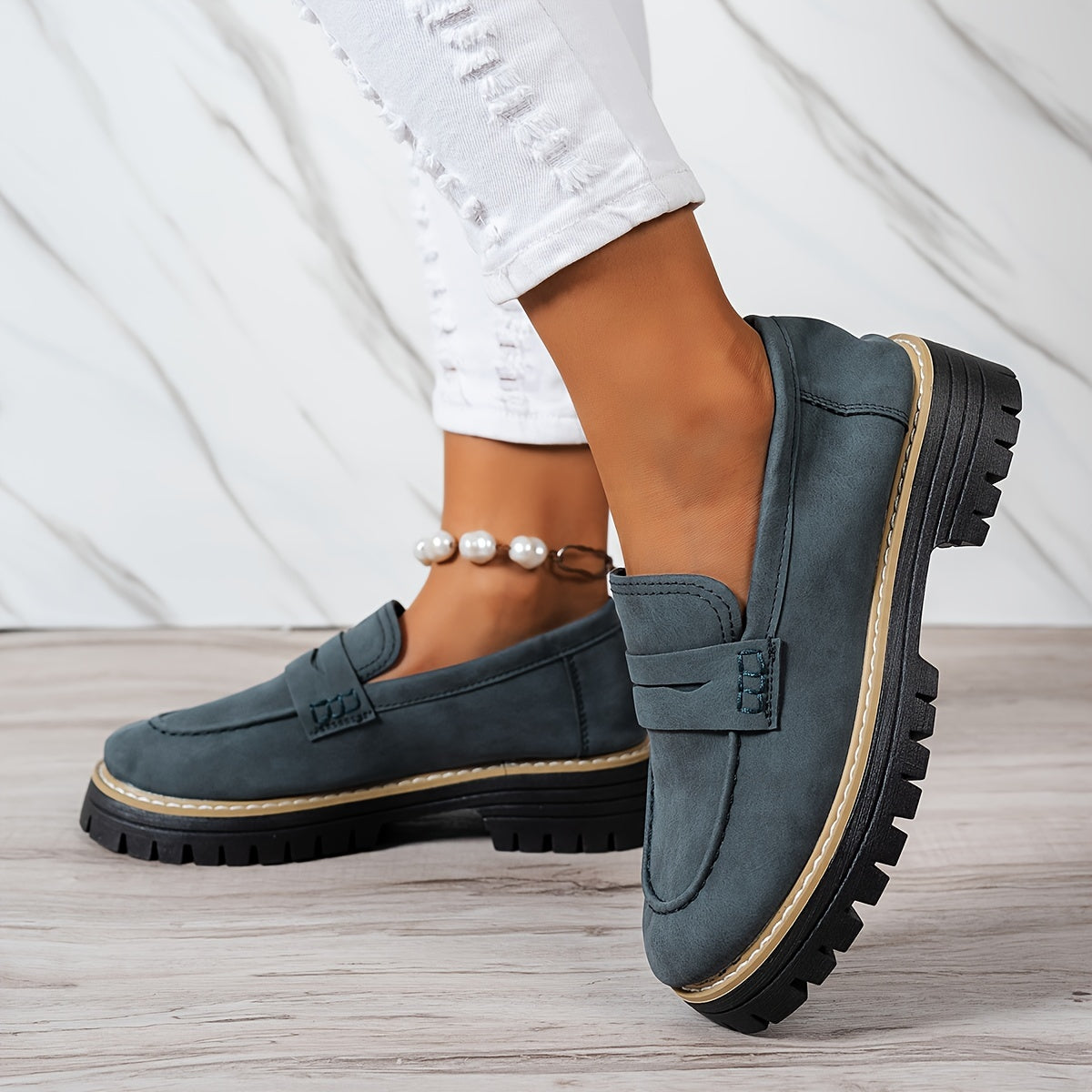 LoaferMax | Retro-Slipper für Damen – Penny-Loafer aus Kunstleder