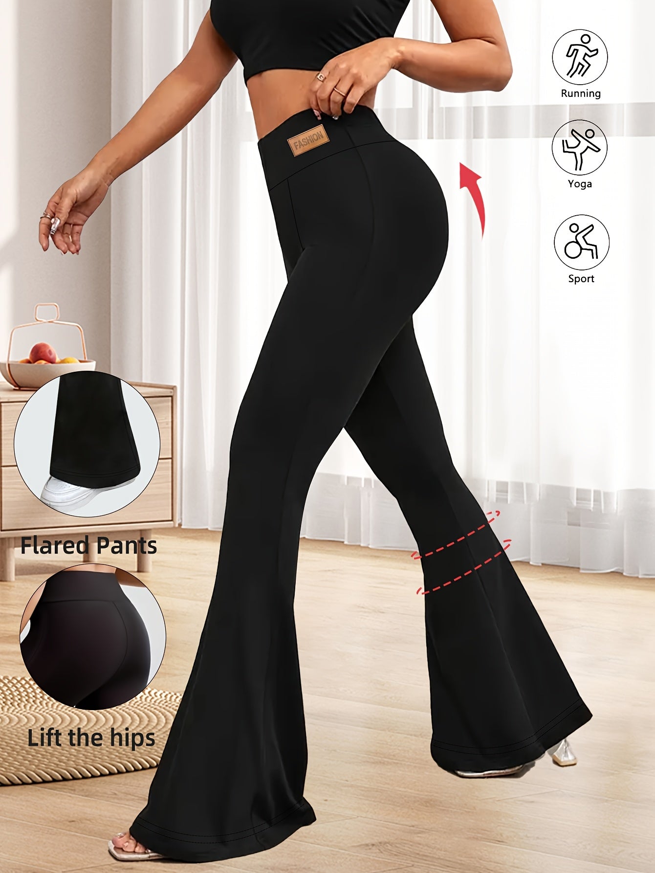 Raina | Leggings évasés taille haute pour femme - Pantalon gainant 