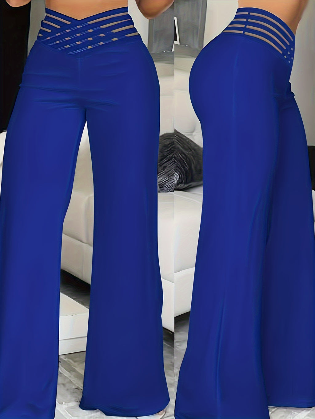 Syrene | Pantalon large taille haute pour femme – Détail élégant à l'entrejambe, extensible et confortable