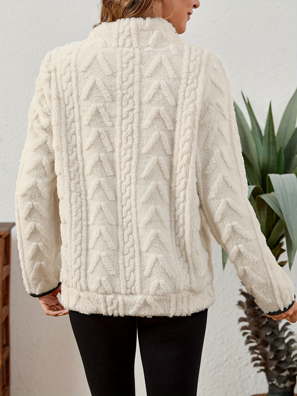 Iduna | Damestrui met halve rits – Comfortabel fleecesweatshirt met grote zakken, casual trui