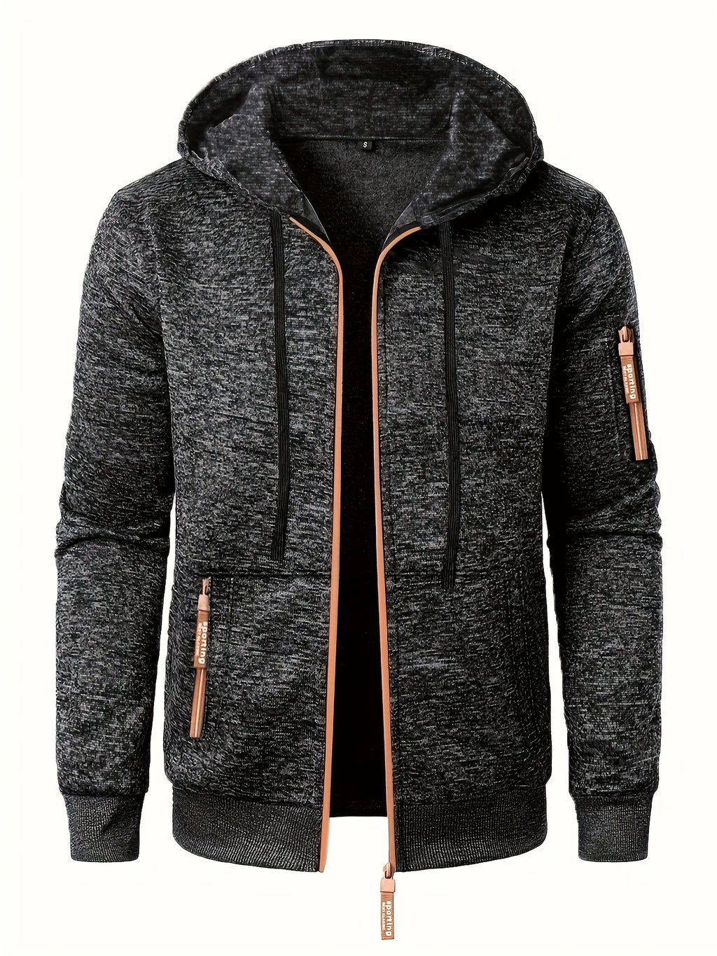 Caslan | Heren sweaterjack met capuchon en ritssluiting – Lichtgewicht casual hoodie