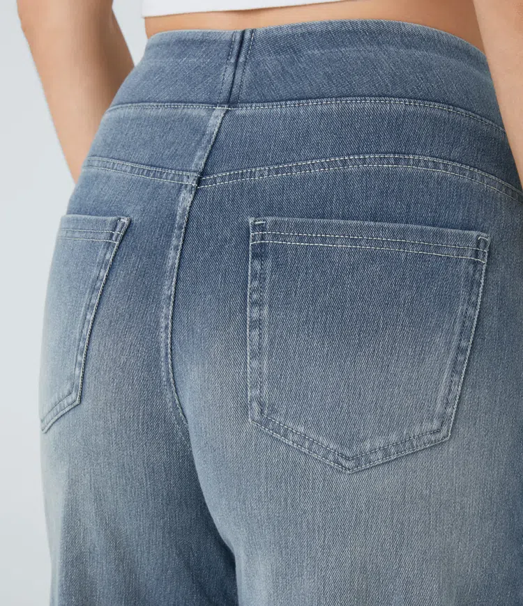 Vanelle | Hoge taille jeans met wijde pijpen voor dames – Comfortabele stretchdenim, casual en stijlvol