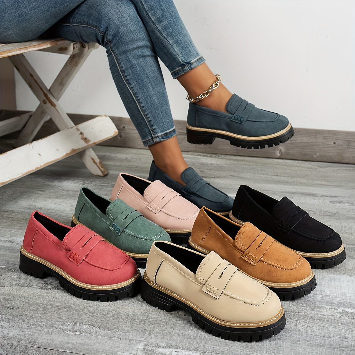 LoaferMax | Retro-Slipper für Damen – Penny-Loafer aus Kunstleder