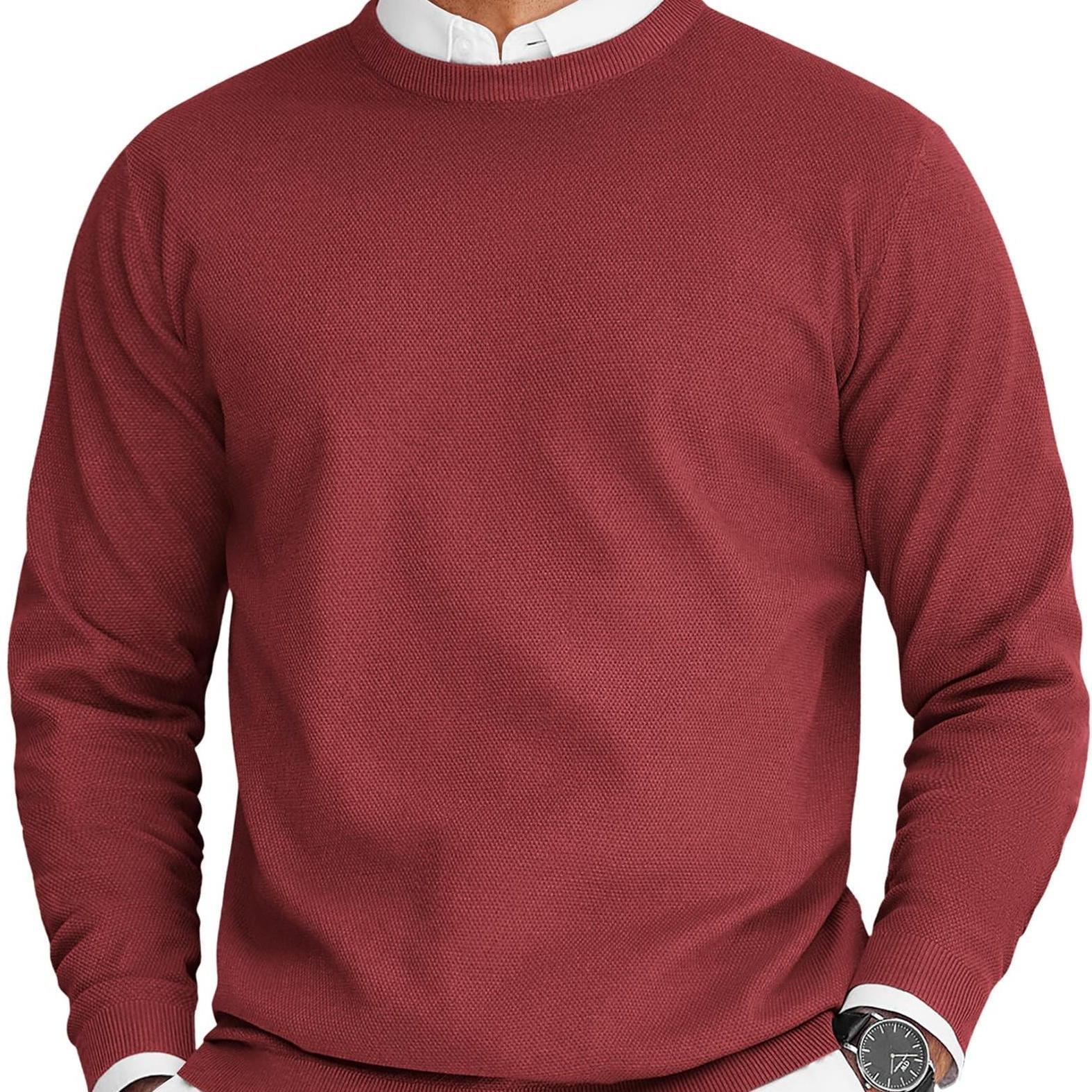 Thorrin | Pull classique en maille pour homme, col rond, manches longues, couleur unie, style décontracté au quotidien