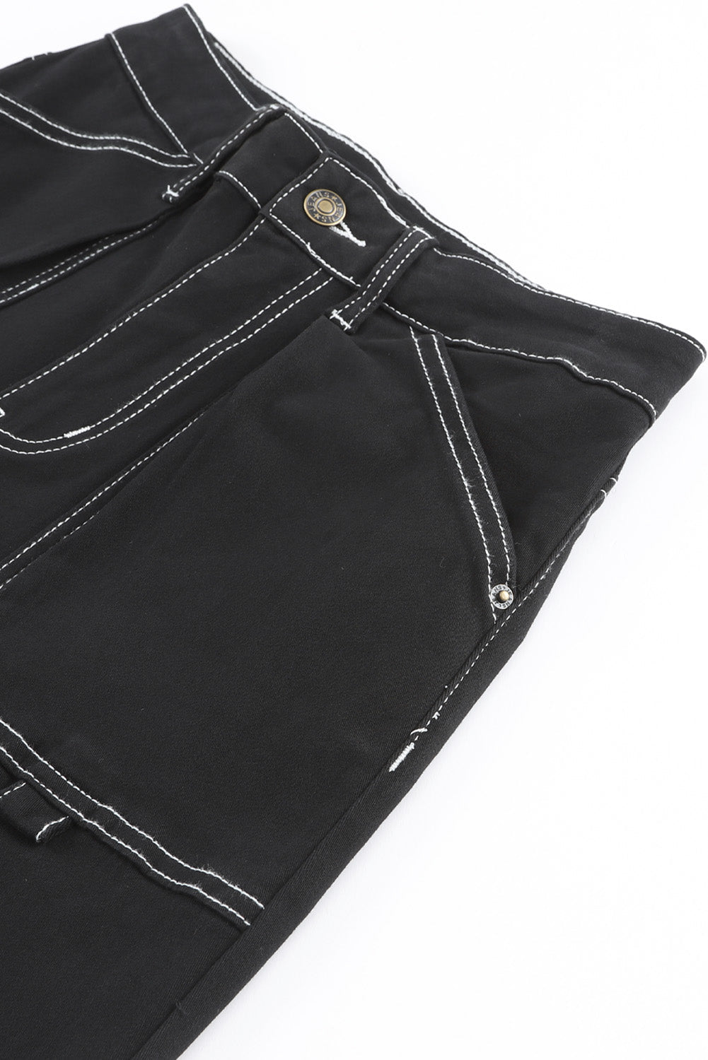 Helisent | Zwarte cargobroek met hoge taille voor dames – Rechte pijpen, utility-stijl met zakken
