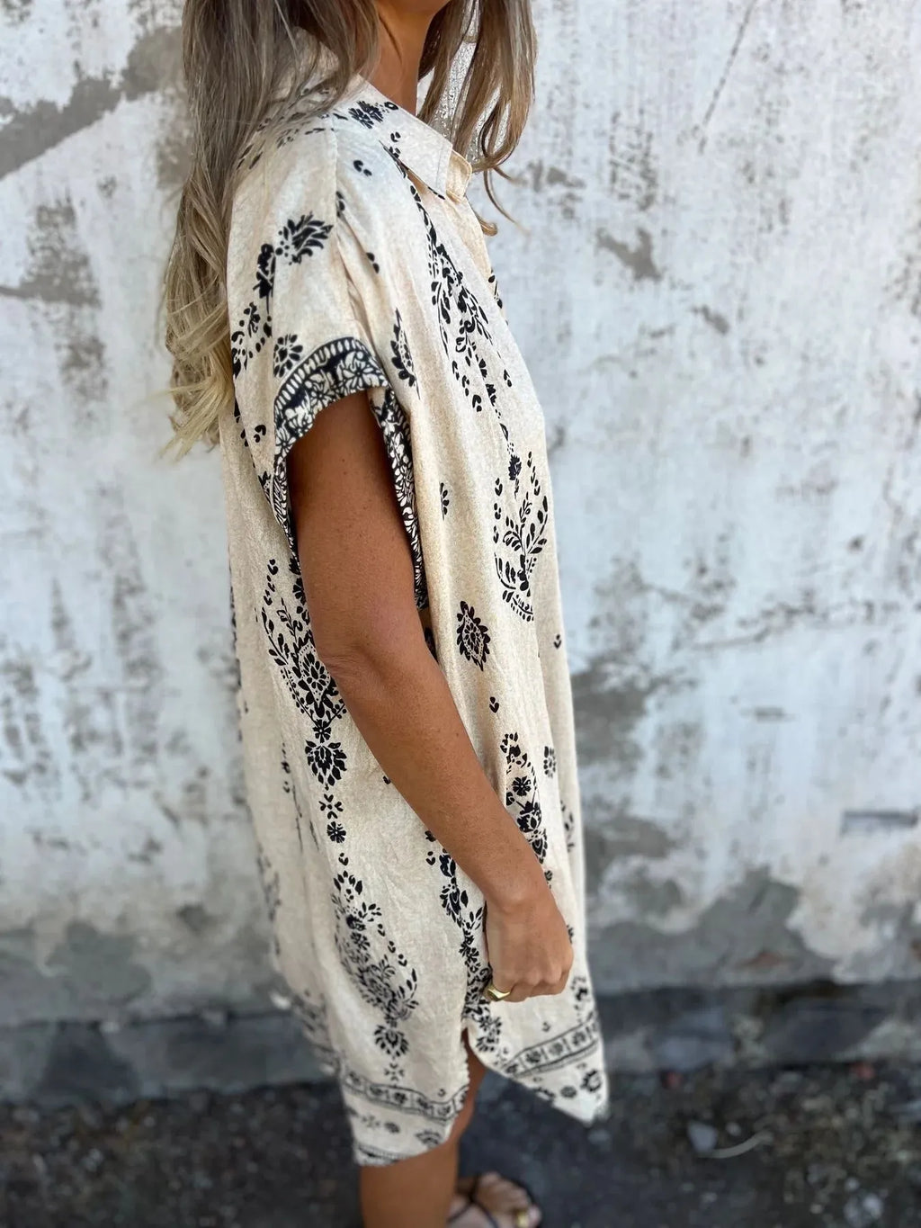 Azyra | Boho Breeze Midi-jurk – Casual jurk met relaxte pasvorm voor dames