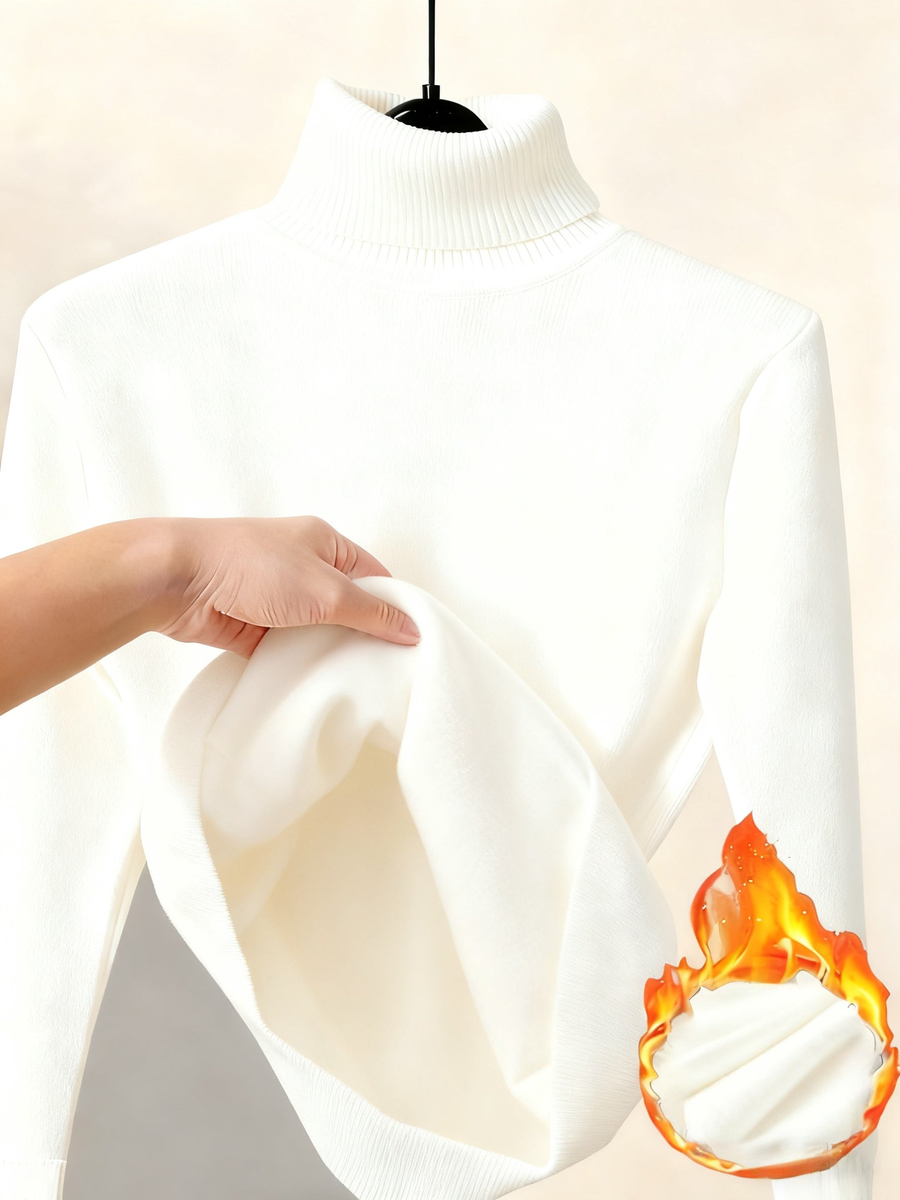 Dilon | Klassieke herentrui met hoge kraag – zachte, stretch fleece gevoerde wintertrui