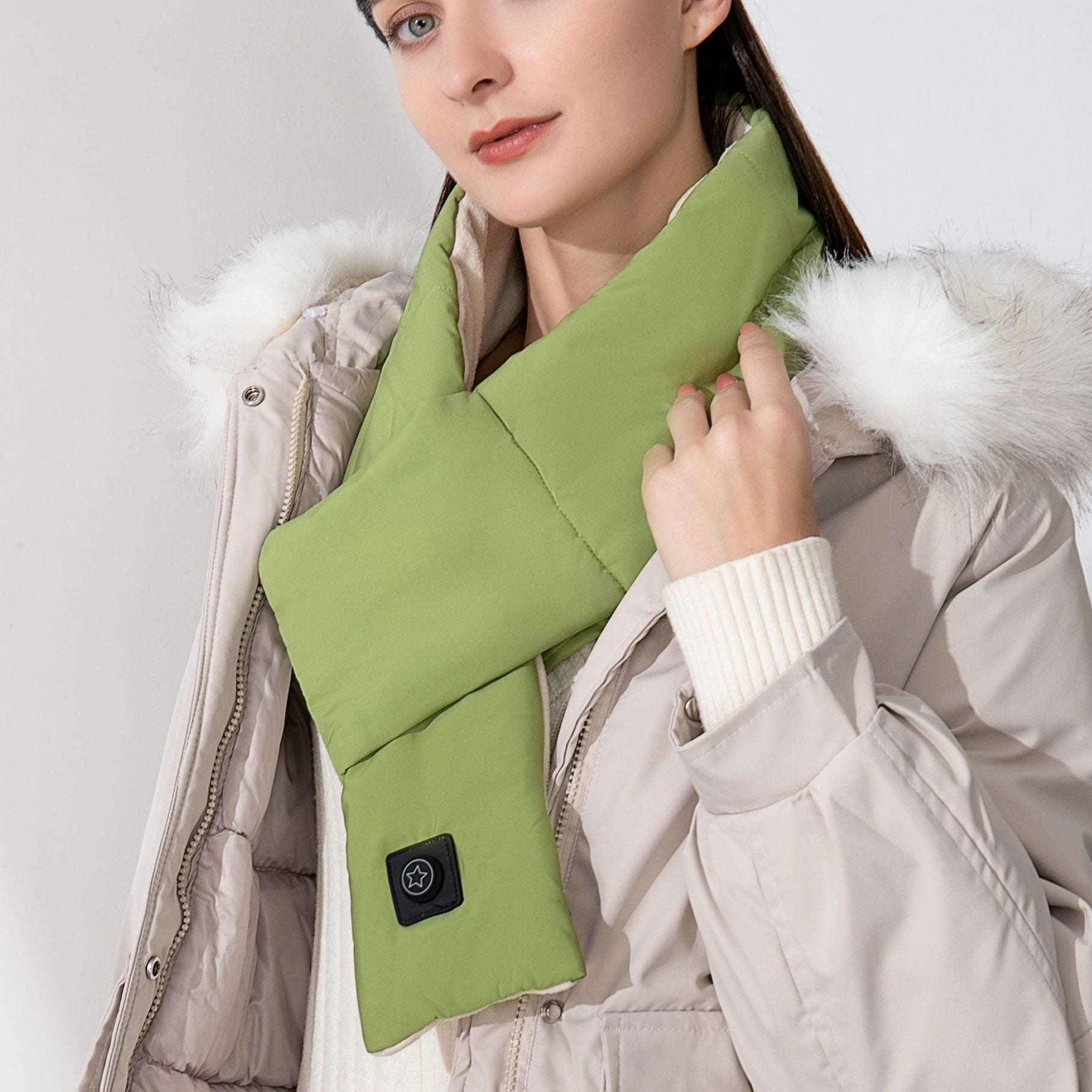 ThermaScarf | Elektrisch beheizbarer Schal – USB-aufladbarer Nackenwärmer, weicher Winterschal