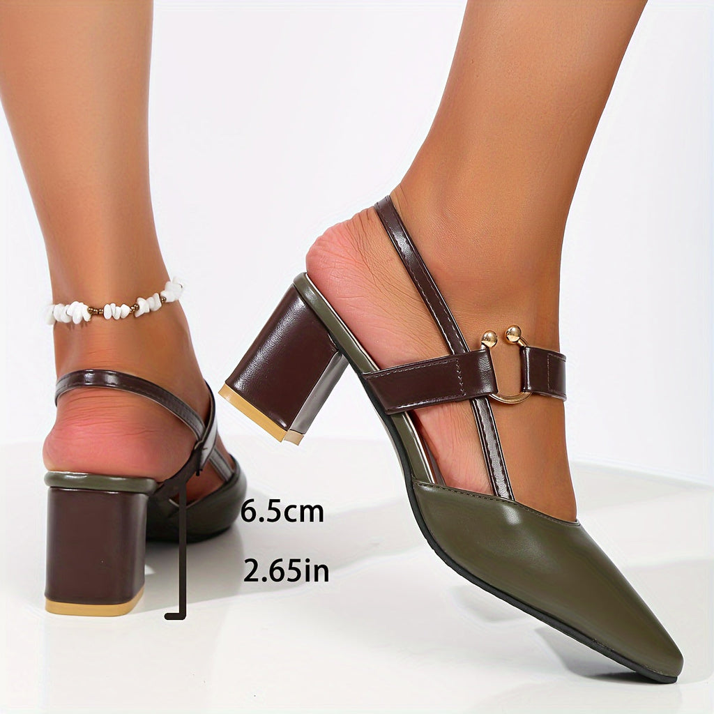Strykko | Sandales orthopédiques élégantes, talons épais, bout pointu