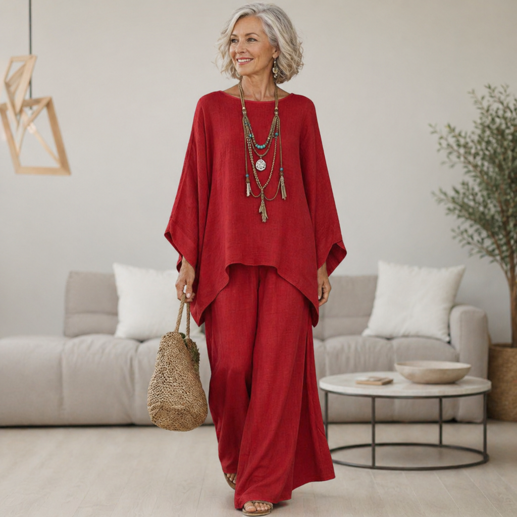 Pavia | Casual, soepelvallende set – tweedelige bijpassende outfit voor dames