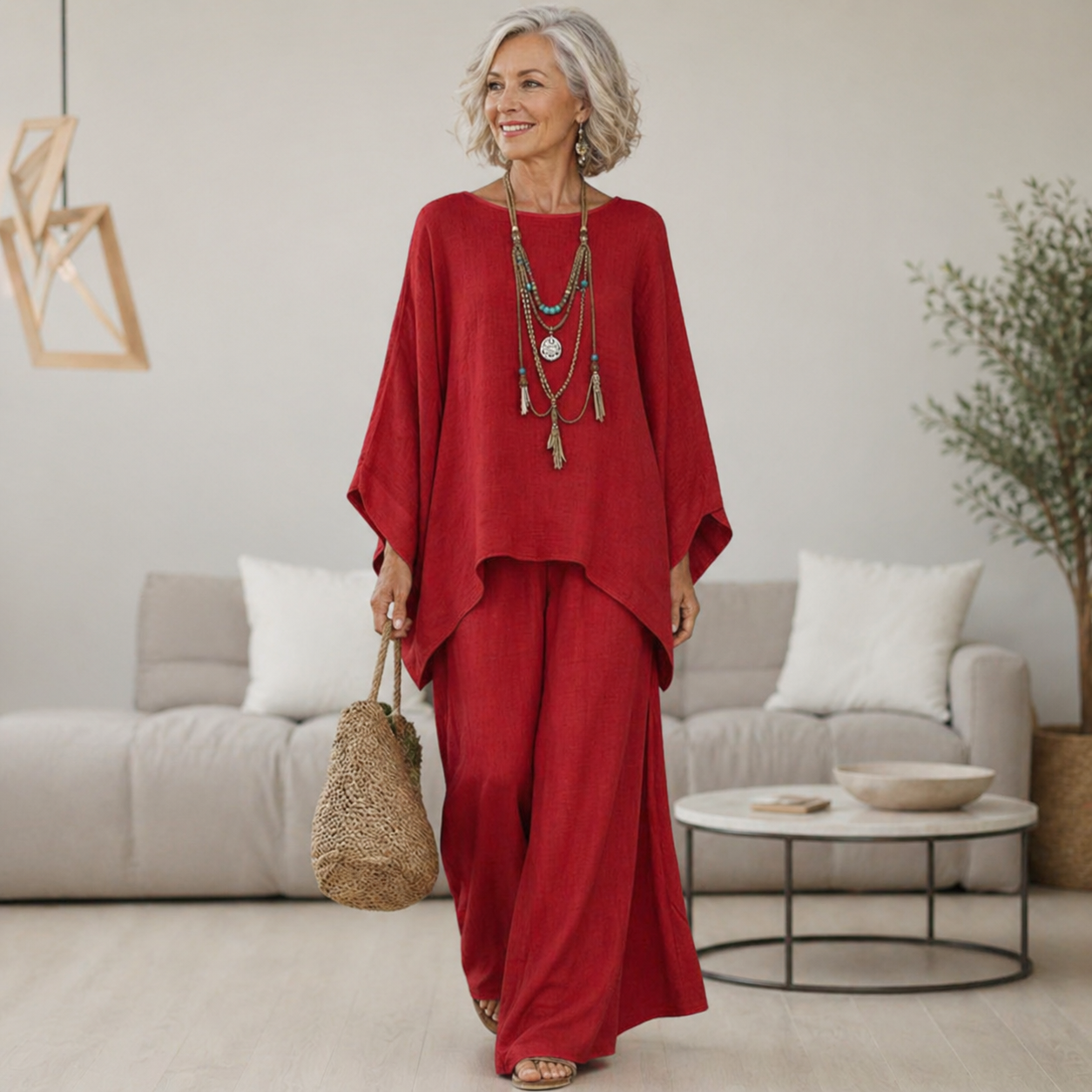 Pavia | Casual, soepelvallende set – tweedelige bijpassende outfit voor dames