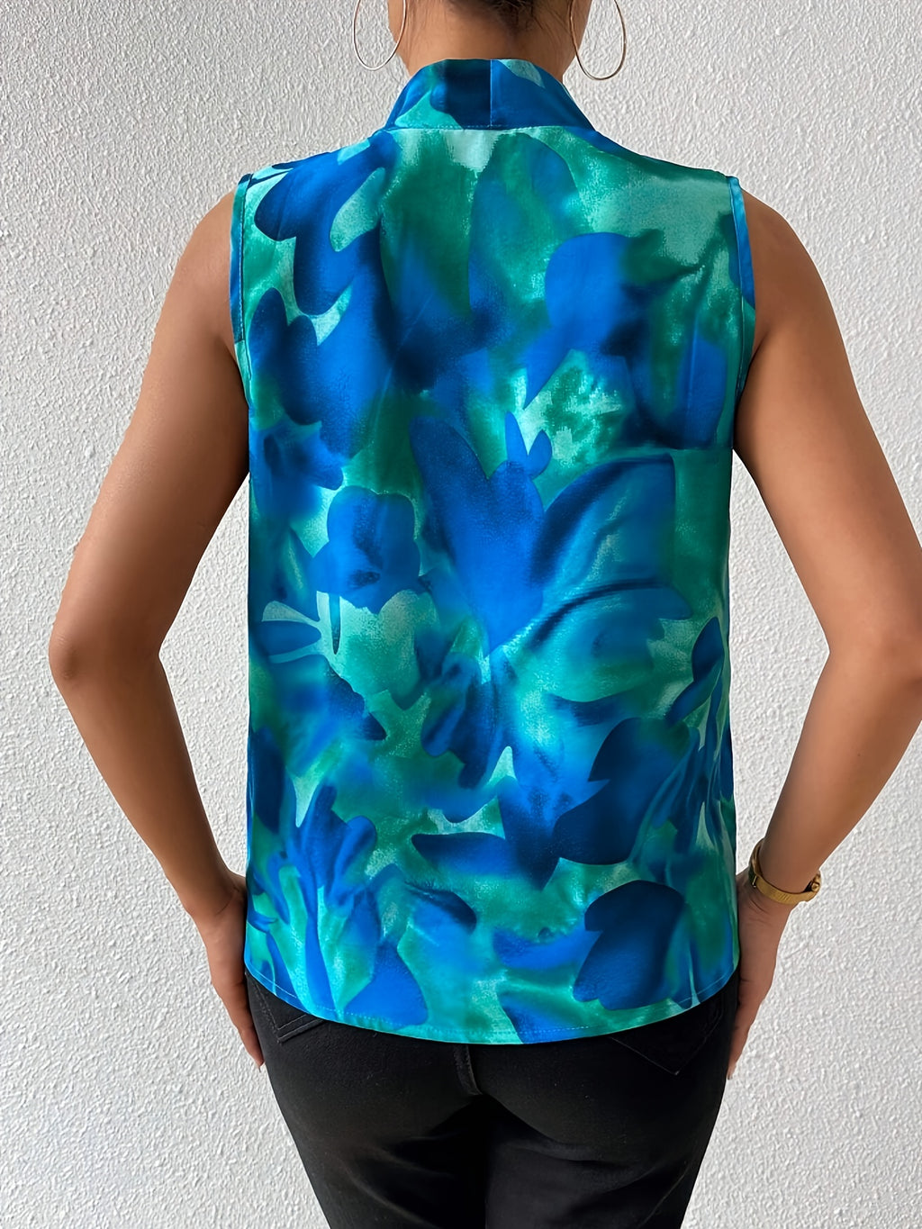 Litha | Damesvest met print – Mouwloze, casual zomertop