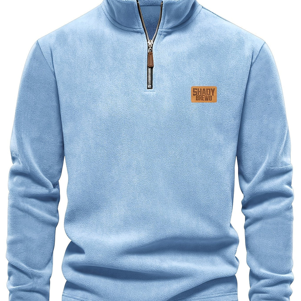 Daire | Thermische fleece gevoerde heren trui met halve rits – Warm, stevig winterhemd, halve rits