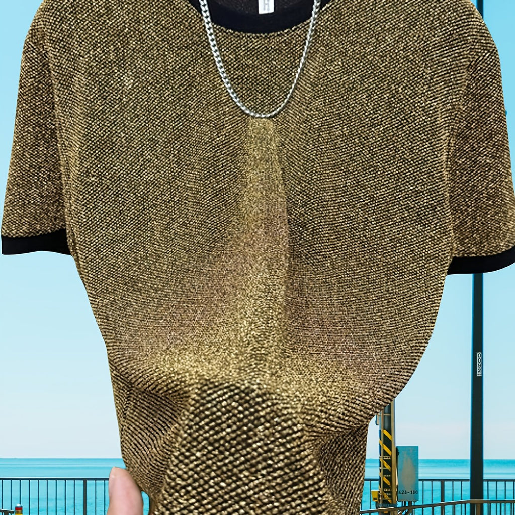 Sylvenorin | Jacquard-T-shirt voor heren in Europese stijl – korte mouwen
