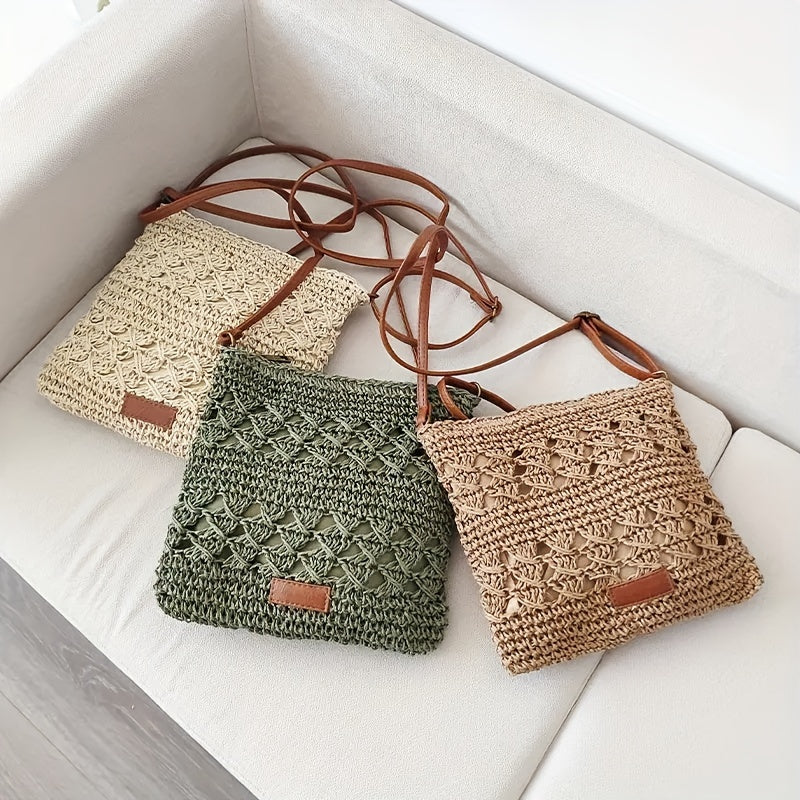 LinaBag | Chique papieren crossbody tas van stro