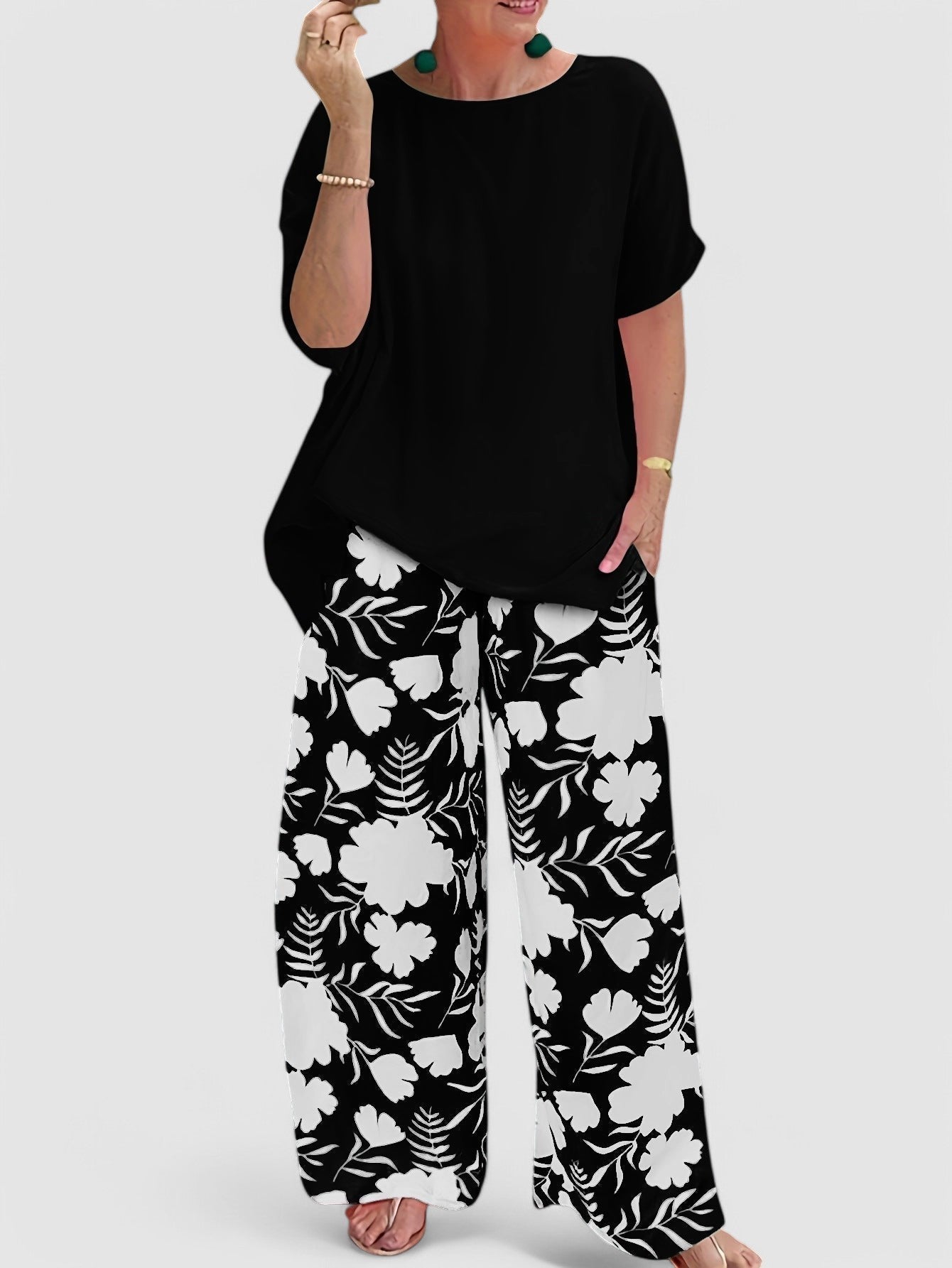 Lelyne | Tweedelige set met bloemenprint voor dames – Zomerse outfit