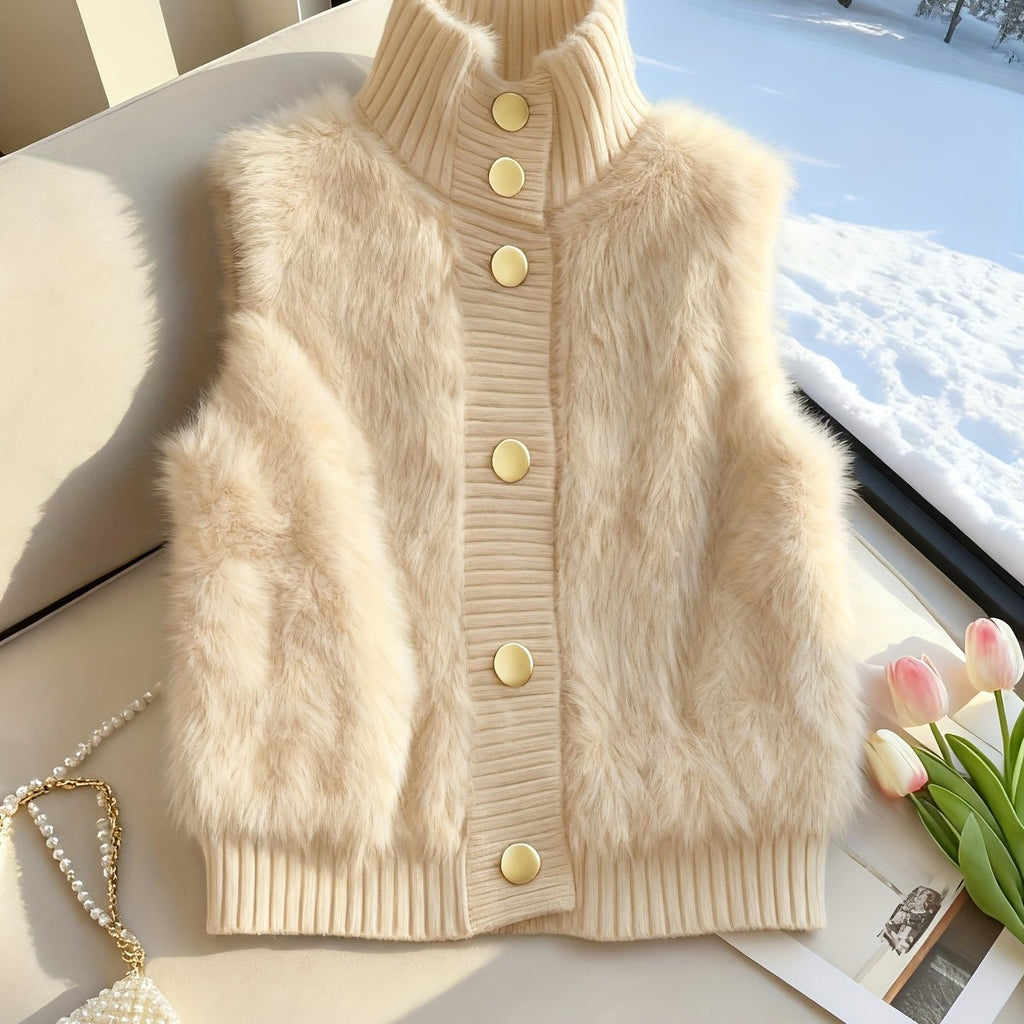 Hailynn | Elegante damesvest met opstaande kraag – Modieuze laagjeslook