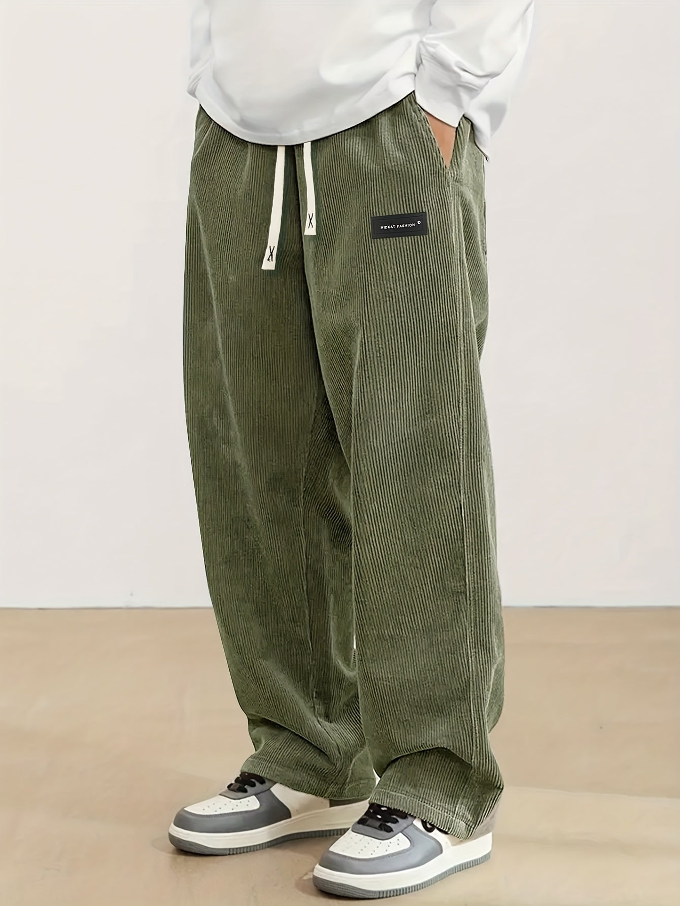 Corvian | Heren Corduroy Broek met Trekkoord – Rechte Casual Sweatpants voor Lente & Herfst