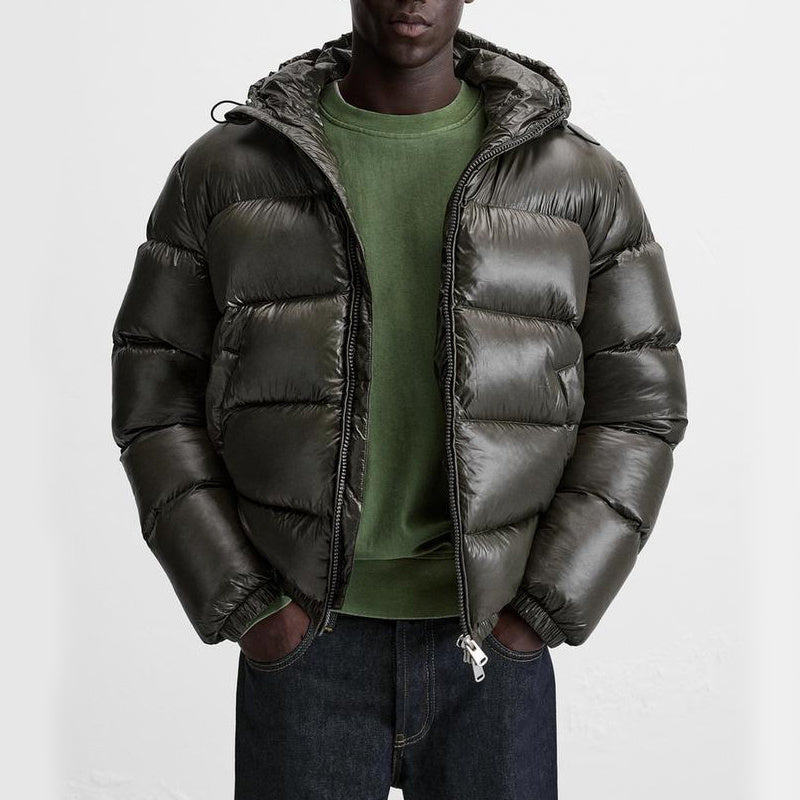 Mikkel | Doudoune à capuche pour homme – coupe minimaliste et décontractée, veste d'hiver isolante et légère