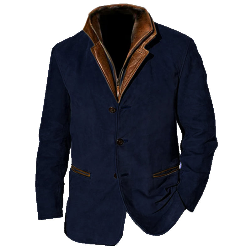 Zalthor | Herren-Wildlederjacke – Knopfverschluss, lässige Oberbekleidung, Western-Look