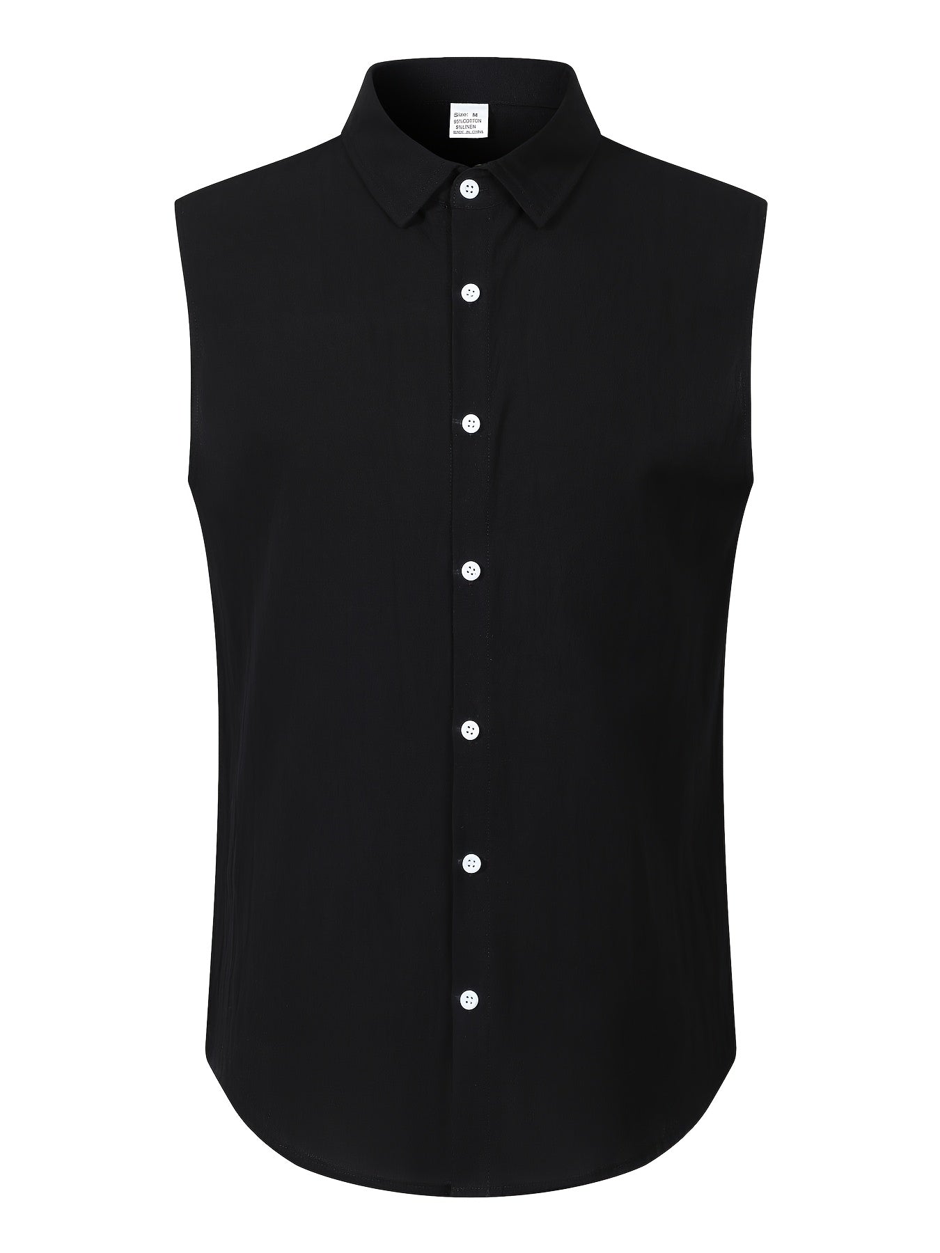 Pike | Mouwloos overhemd met revers voor heren – Casual tanktop met knopen voor buiten