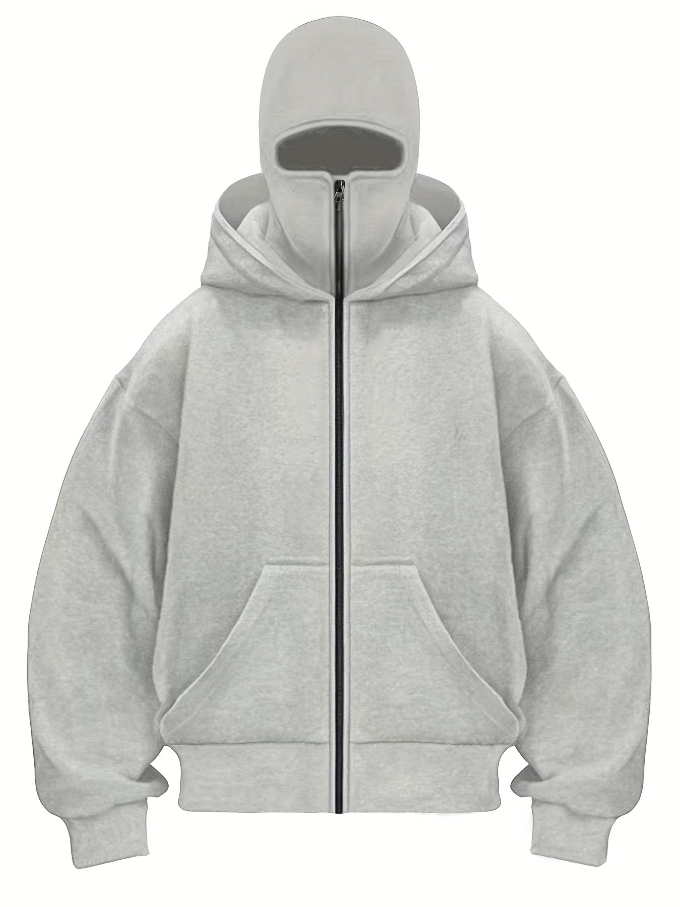 Akselsson | Herenhoodie met masker – Casual effen pullover, kangoeroezak, streetwear, warm sweatshirt
