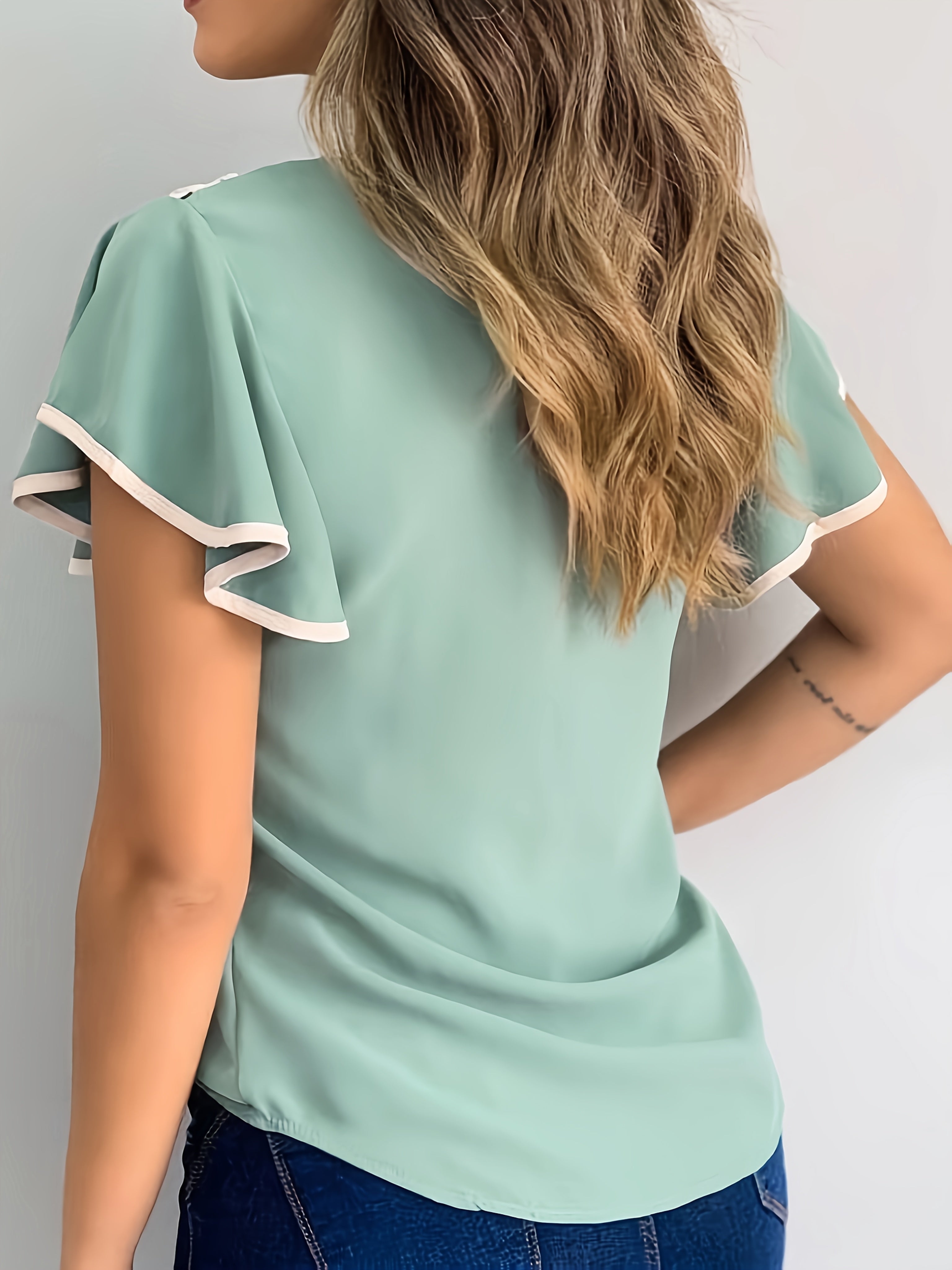 Capricia | Chique damesblouse met ruches aan de mouwen – Elegante, luchtige top