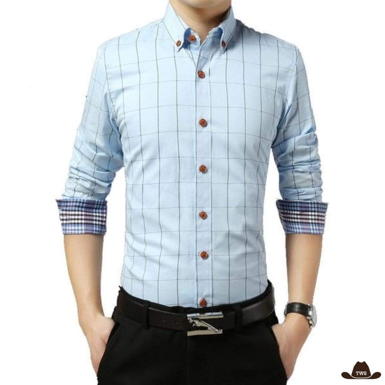 Emric | Heren geruit westernshirt – Casual katoenmix shirt met lange mouwen voor dagelijks gebruik