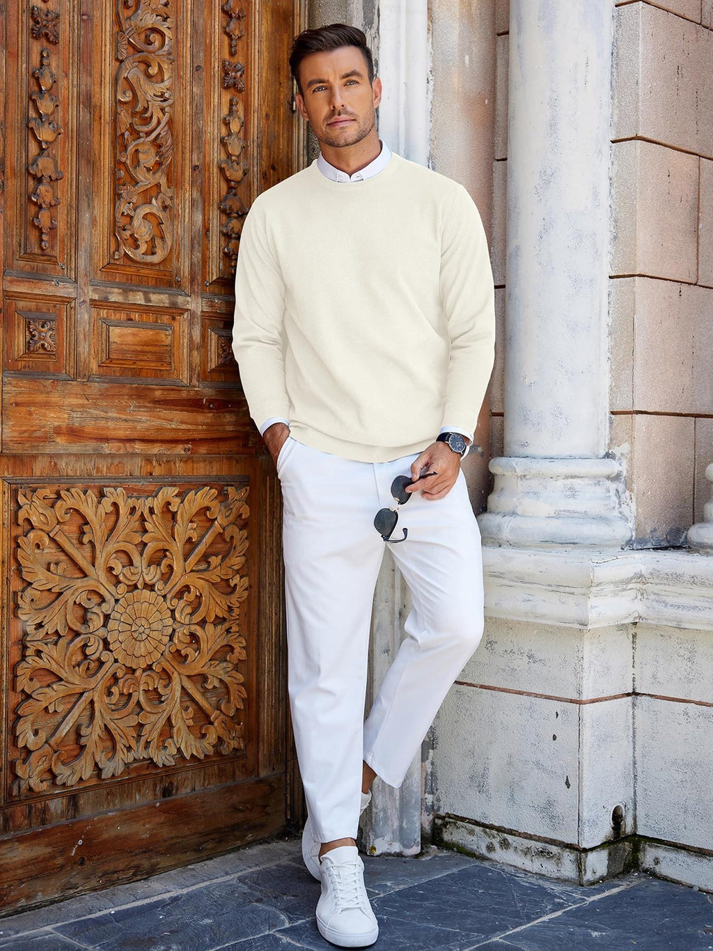 Thorrin | Pull classique en maille pour homme, col rond, manches longues, couleur unie, style décontracté au quotidien