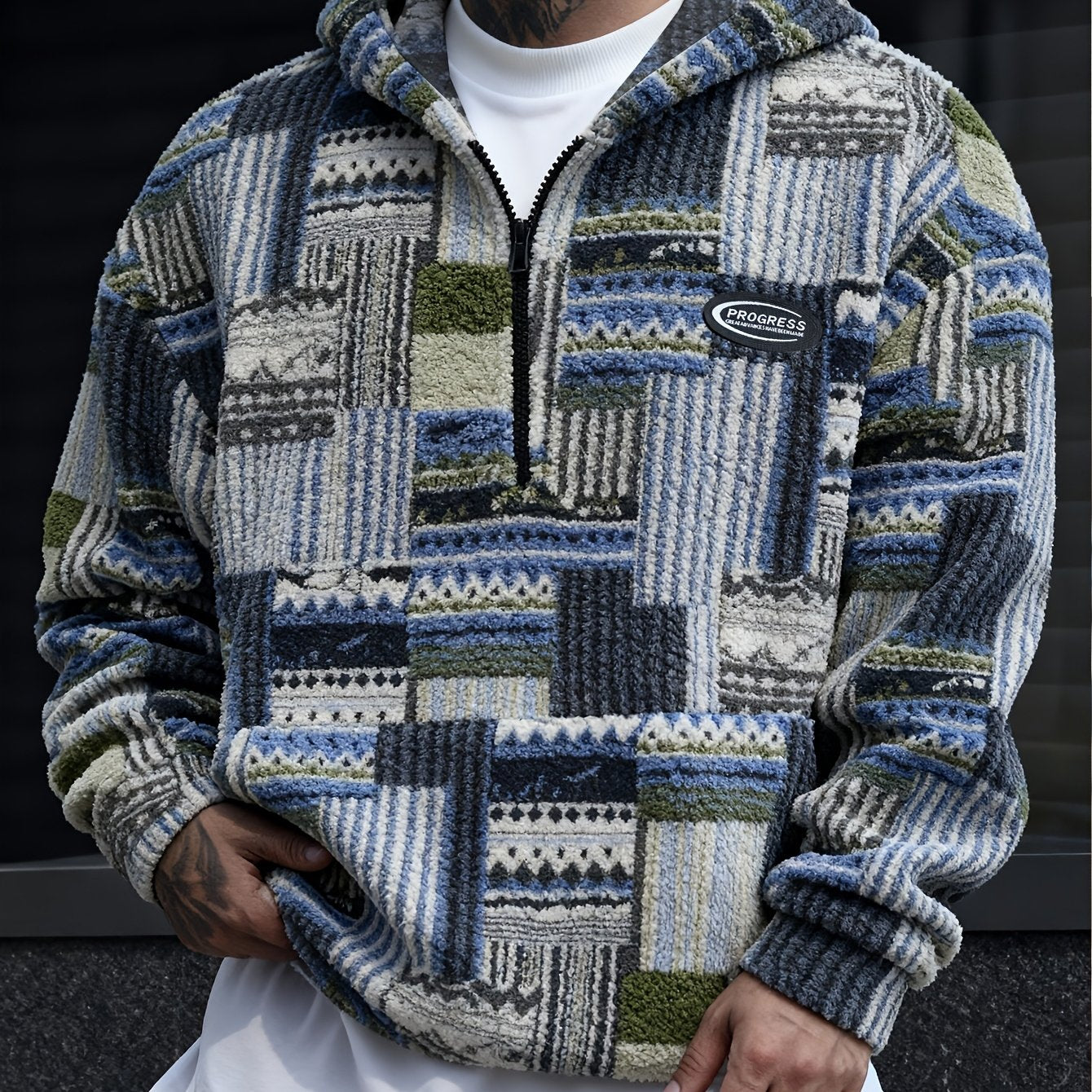 Heryn | Trendy herensweatshirt met capuchon, ritssluiting en grote zakken