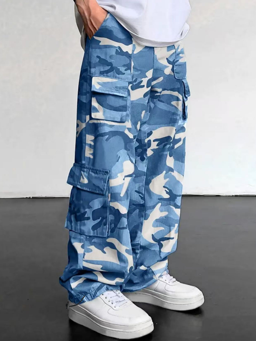 Alvor | Heren Camouflage Cargo Broek – Broek met Meerdere Zakken, Wijde Pijpen