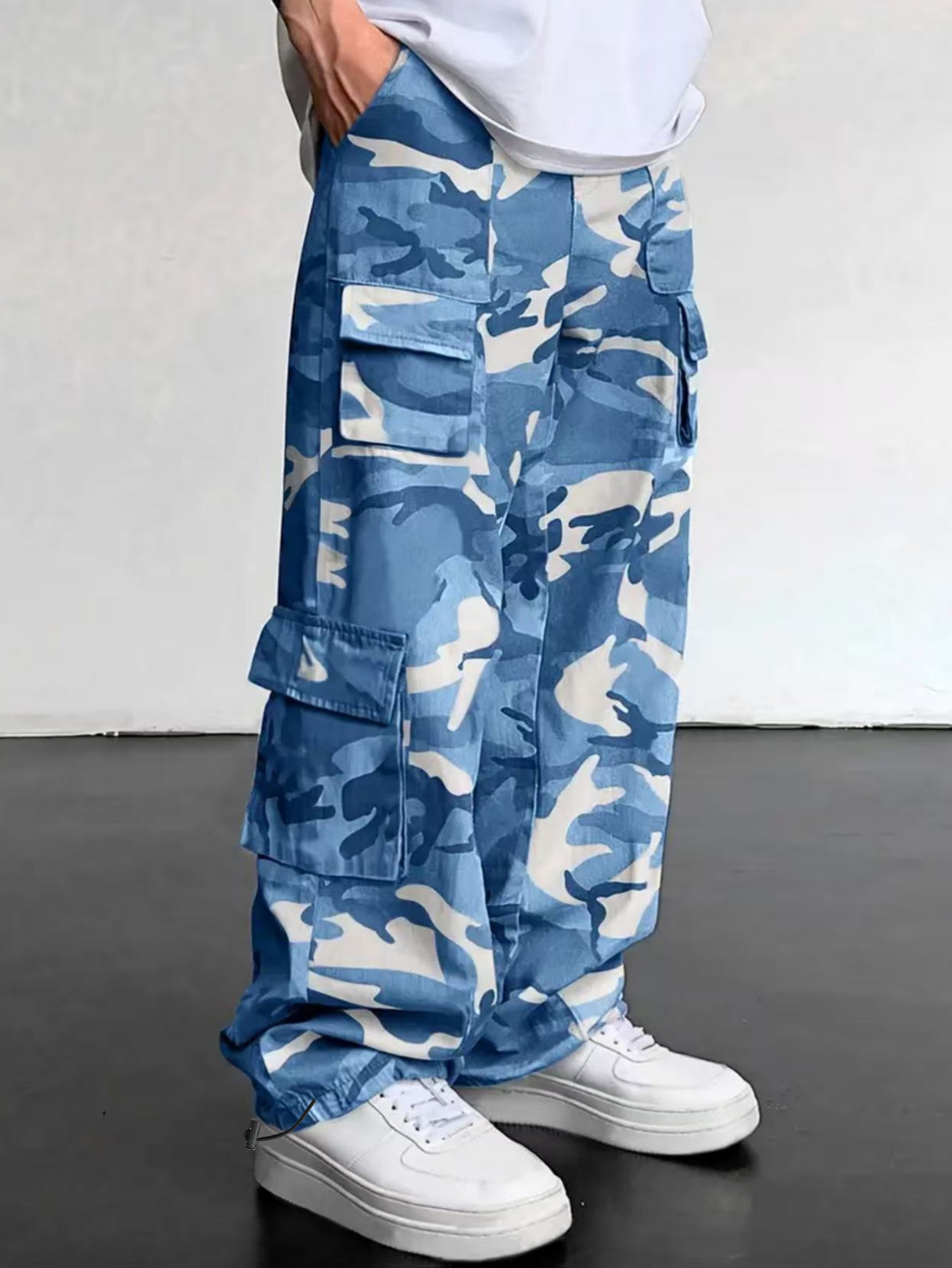 Alvor | Heren Camouflage Cargo Broek – Broek met Meerdere Zakken, Wijde Pijpen