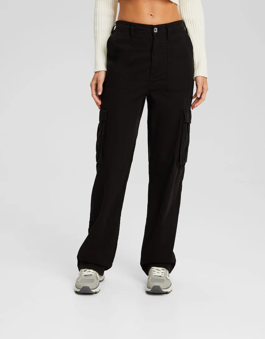 Clarion | Damen-Hose mit weitem Bein und verstellbarem Bund – Utility-Hose mit vielen Taschen