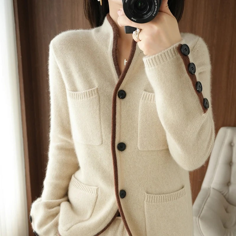 Azurae | Manteau en laine cachemire pour femme – Manteau élégant à boutons