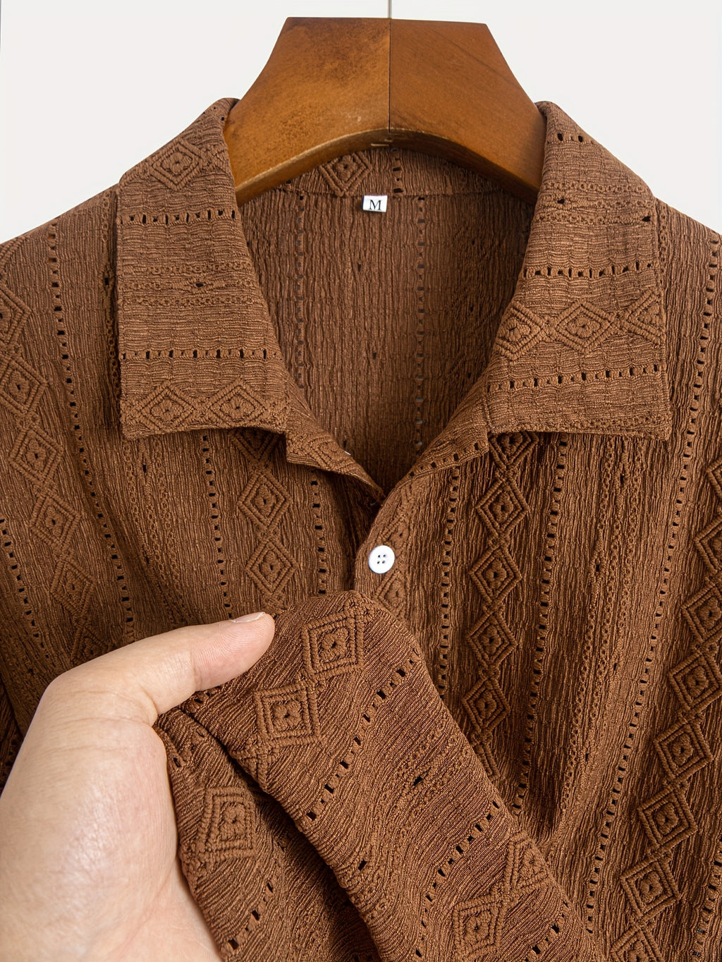 Volric | Gestricktes Herren-Poloshirt – Lochstickerei, atmungsaktiv, Kurzarm