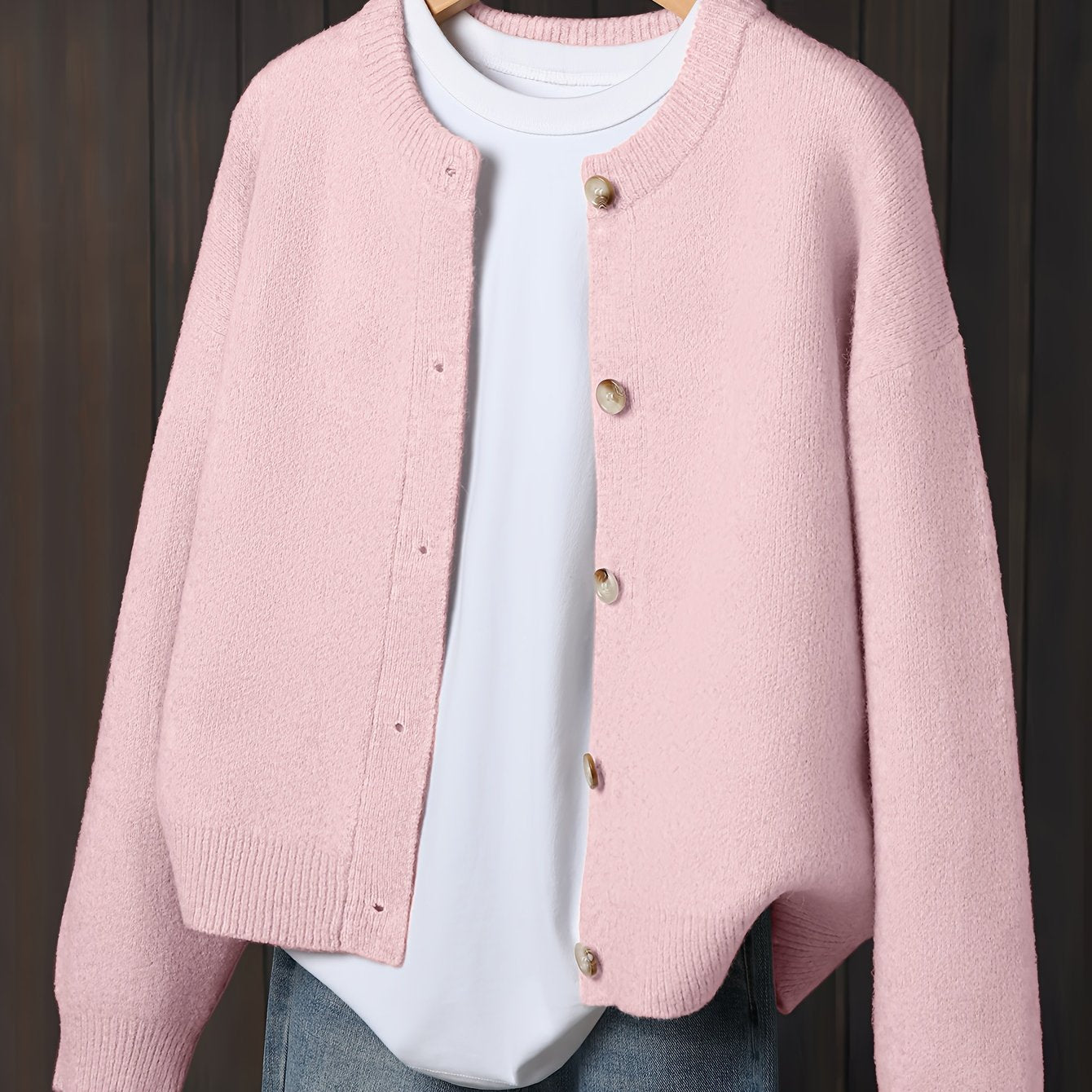 Myrrhith | Klassische Damenstrickjacke – Weicher, langärmeliger Pullover mit Knopfverschluss, bequeme Herbst-/Winterjacke.