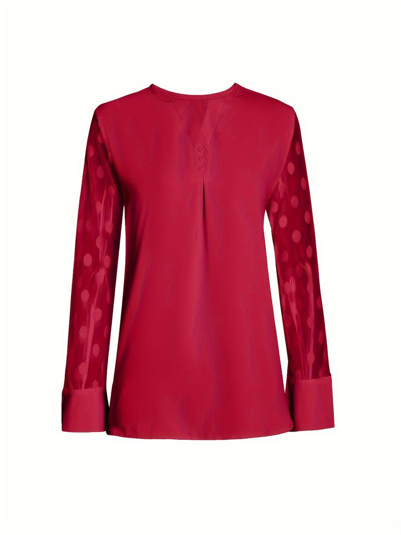 Kariselle | Elegante blouse van mesh met lange mouwen voor dames - Chique & ademende top